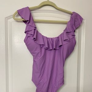 NWT J Crew Ruffle scoopback one-piece swimsuit